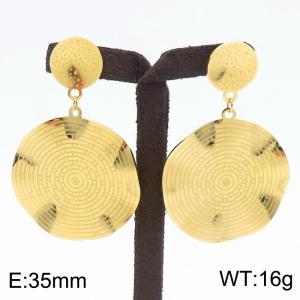 European and American Fashion Stainless Steel Circular Earrings for Women - KE112647-BI
