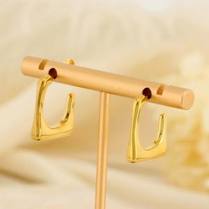 European and American fashion stainless steel creative U-shaped opening charm gold earrings - KE112679-MZOZ