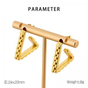 European and American fashion stainless steel creative geometric triangle opening temperament gold  earrings - KE112716-SP