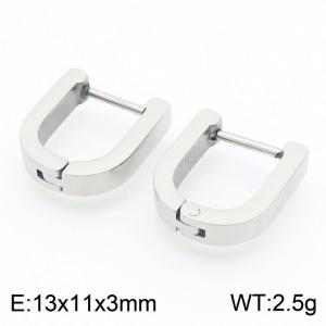 U-shaped steel colored stainless steel ear buckle - KE112742-YN