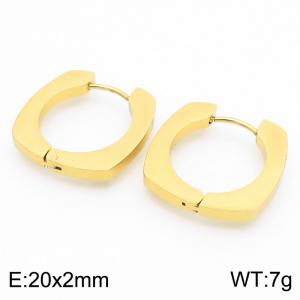 Round 20 * 2mm gold stainless steel ear buckle - KE112755-YN
