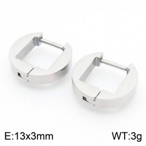 Circular 13 * 3mm steel colored stainless steel ear buckle - KE112757-YN