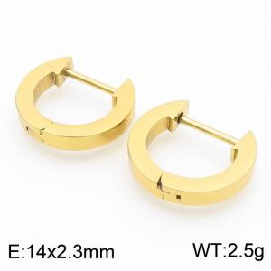 Round 14 * 2.3mm gold stainless steel ear buckle - KE112758-YN