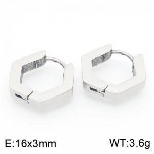 Pentagonal 16 * 3mm steel stainless steel ear buckle - KE112764-YN