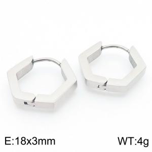 Pentagonal 18 * 3mm steel stainless steel ear buckle - KE112766-YN