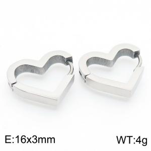 Heart shaped 16 * 3mm steel stainless steel ear buckle - KE112769-YN