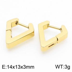 Triangle 14 * 3mm gold stainless steel ear buckle - KE112770-YN