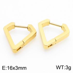 Triangle 16 * 3mm gold stainless steel ear buckle - KE112772-YN