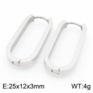 Large U-shaped 25 * 3mm steel colored stainless steel ear buckle - KE112777-YN