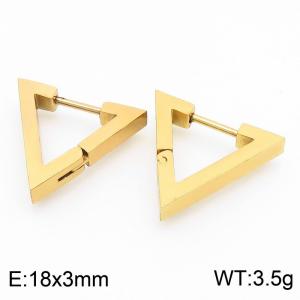 Triangle 18 * 3mm gold stainless steel ear buckle - KE112781-YN