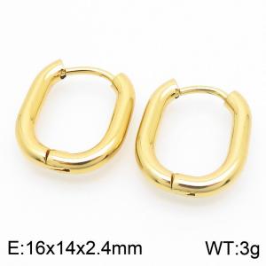 O-shaped 16 * 2.4mm gold stainless steel ear buckle - KE112785-YN