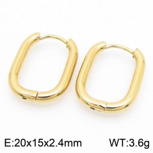 O-shaped 20 * 2.4mm gold stainless steel ear buckle - KE112786-YN