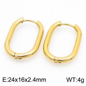 O-shaped 24 * 2.4mm gold stainless steel ear buckle - KE112787-YN