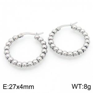 C-shaped steel ball 27 * 4mm stainless steel color ear buckle - KE112791-YN