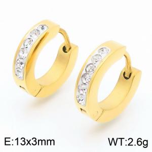 Stainless Steel Stone&Crystal Earring - KE112932-GC