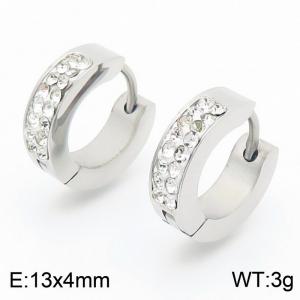 Stainless Steel Stone&Crystal Earring - KE112933-GC