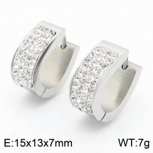 Stainless Steel Stone&Crystal Earring - KE112942-GC