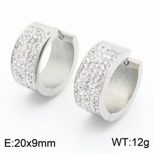 Stainless Steel Stone&Crystal Earring - KE112944-GC