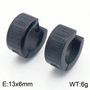 Stainless Steel Black-plating Earring - KE112984-XY