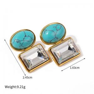 Stainless steel double-layer earrings - KE113007-WGJD