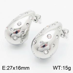 Stainless Steel Stone&Crystal Earring - KE113024-KFC