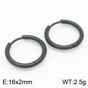 Stainless Steel Black-plating Earring - KE113175-ZZ