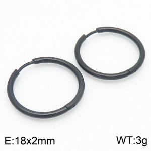 Stainless Steel Black-plating Earring - KE113179-ZZ
