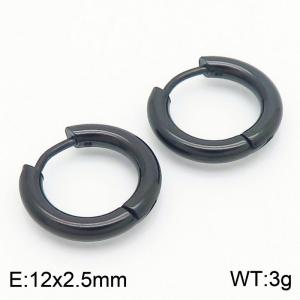 Stainless Steel Black-plating Earring - KE113195-ZZ