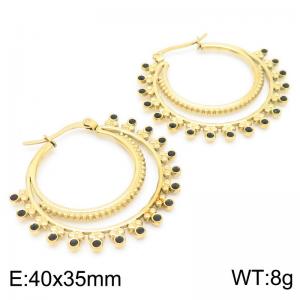 Stainless Steel Stone&Crystal Earring - KE113291-HM