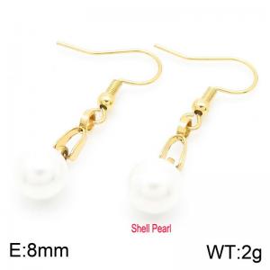 Cross border fashion stainless steel pearl ear hook - KE113368-Z