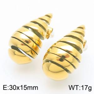 Stainless steel gold earrings - KE113388-KFC
