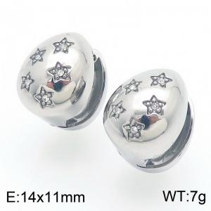 Stainless steel diamond studded earrings - KE113389-KFC