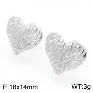 Stainless steel heart-shaped earrings - KE113394-KFC