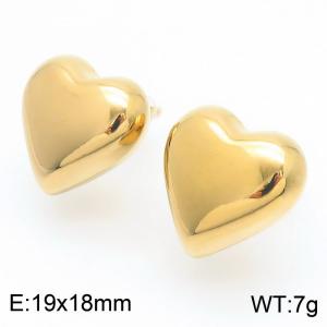 Stainless steel hollow heart-shaped earrings - KE113397-KFC