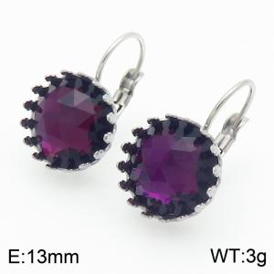 Stainless Steel Stone&Crystal Earring - KE113467-Z