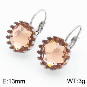 Stainless Steel Stone&Crystal Earring - KE113469-Z