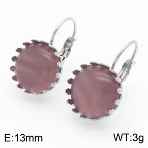 Stainless Steel Stone&Crystal Earring - KE113471-Z