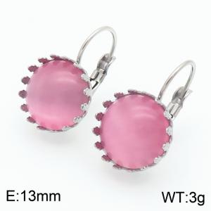 Stainless Steel Stone&Crystal Earring - KE113473-Z