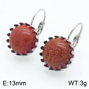 Stainless Steel Stone&Crystal Earring - KE113475-Z