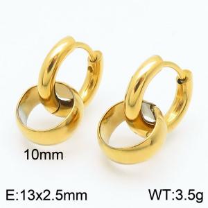 Male and female O-chain stainless steel earrings - KE113566-ZZ