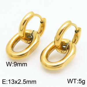 Male and female O-chain stainless steel earrings - KE113570-ZZ