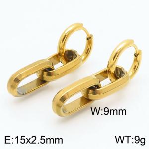 Male and female O-chain stainless steel earrings - KE113588-ZZ