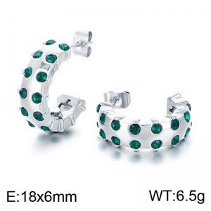 Stainless Steel Stone&Crystal Earring - KE113613-HM