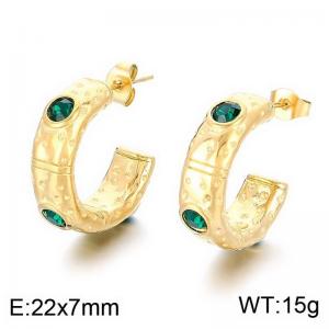 Stainless Steel Stone&Crystal Earring - KE113618-HM