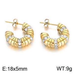 Stainless Steel Stone&Crystal Earring - KE113632-MI