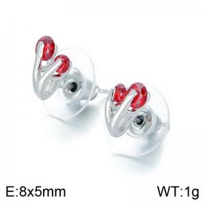 Stainless Steel Stone&Crystal Earring - KE113695-TLS