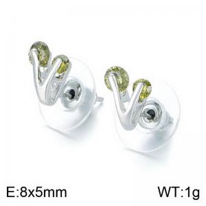 Stainless Steel Stone&Crystal Earring - KE113699-TLS