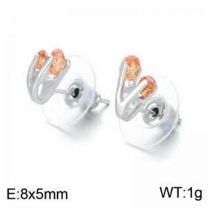Stainless Steel Stone&Crystal Earring - KE113701-TLS