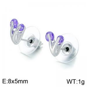 Stainless Steel Stone&Crystal Earring - KE113704-TLS