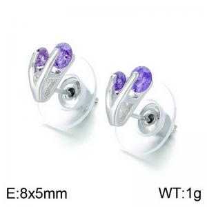 Stainless Steel Stone&Crystal Earring - KE113705-TLS